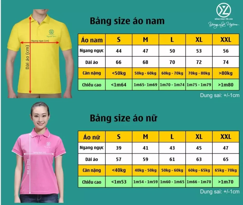 size áo đông phục